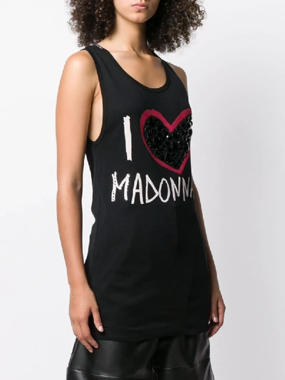 Pre-owned Dolce & Gabbana Madonna Print Tank Top In Black