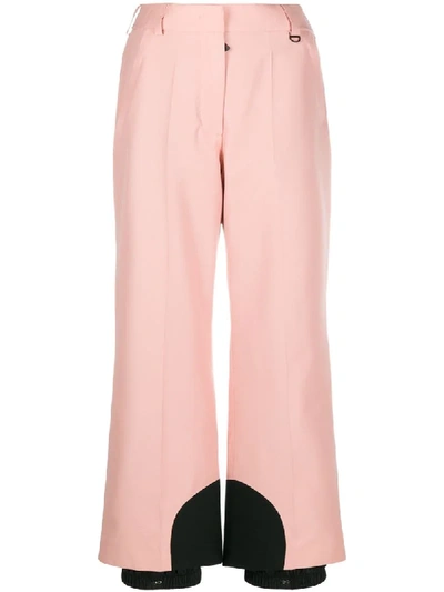 Shop Moncler Gore-tex Two-tone Loose Trousers In Pink