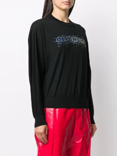 Shop Givenchy Crystal-embellished Logo Jumper In Black