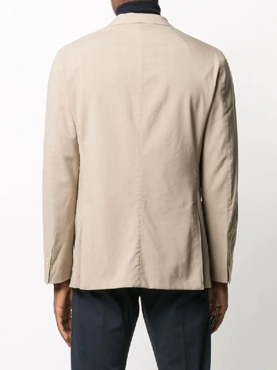 Shop Boglioli Single-breasted Blazer In Neutrals