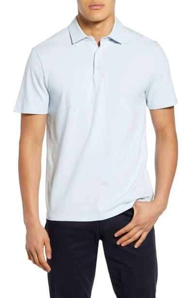 Shop Vince Garment Dyed Cotton Polo Shirt In Shirting Blue