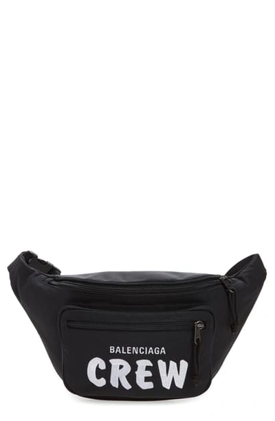 Shop Balenciaga Crew Belt Bag In Black/ White