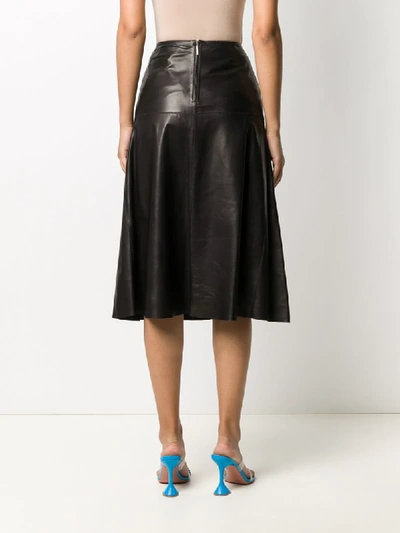 Shop Arma High-waisted Leather Skirt In Black