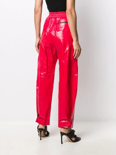 Shop Bottega Veneta Varnished Leather Trousers In Red