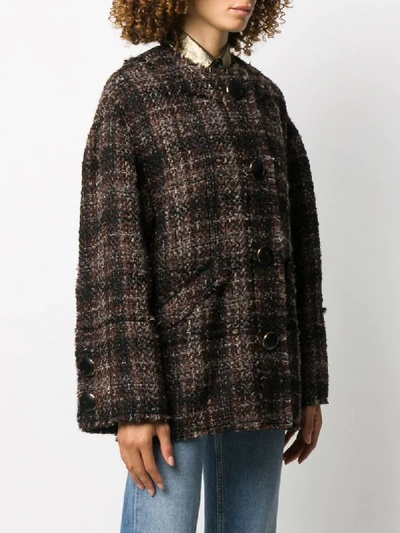 Shop Dolce & Gabbana Boucle Tweed Jacket In Brown