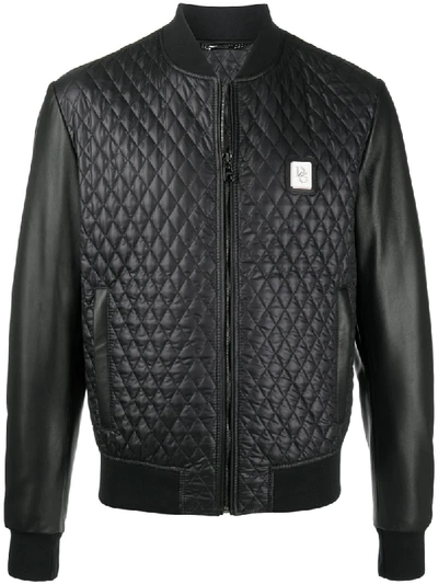 Shop Dolce & Gabbana Quilted Bomber Jacket In Black