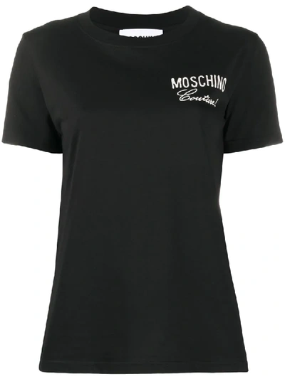 Shop Moschino Logo T-shirt In Black
