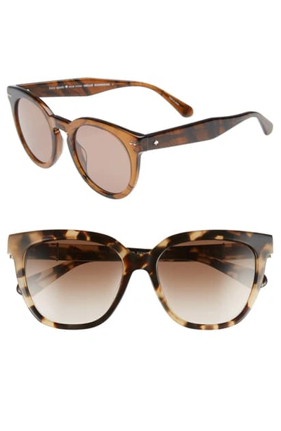 Shop Kate Spade Kahli 53mm Cat Eye Sunglasses In Dark Havana