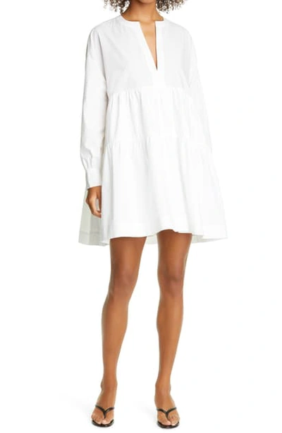 Shop Anine Bing Addison Long Sleeve Dress In White