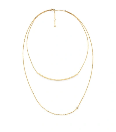Shop Hstern Yellow Gold And Diamond Geometric Code Necklace