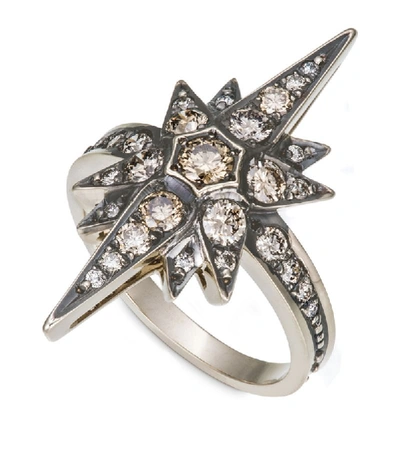Shop Hstern Noble Gold And Diamond Stars Ring