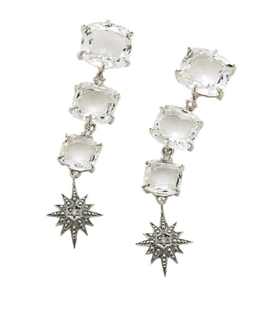 Shop Hstern Noble Gold, Rock Crystal And Diamond Moonlight Earrings