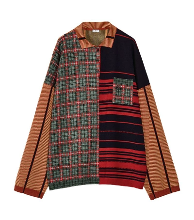 Shop Loewe Polo-neck Patchwork Sweater
