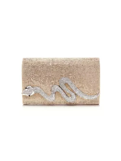 Shop Judith Leiber Women's Serpent Crystal Clutch In Prosecco