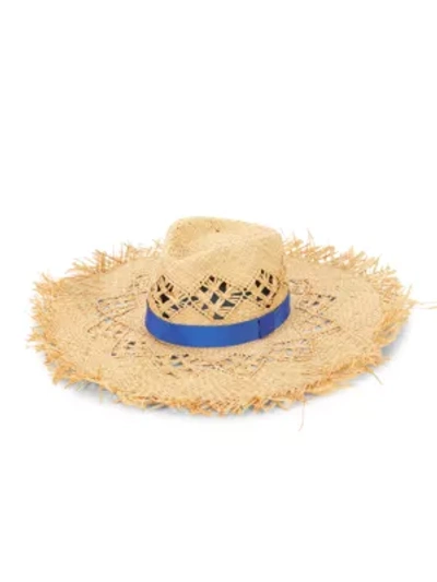 Shop Rag & Bone Frayed Wide-brim Raffia Hat In Natural