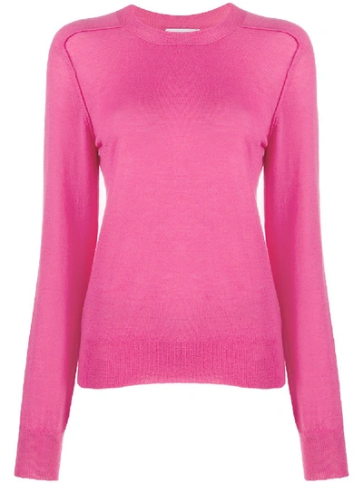Shop Bottega Veneta Cashmere Long-sleeve Knitted Top In Pink