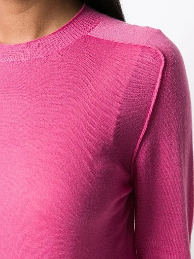 Shop Bottega Veneta Cashmere Long-sleeve Knitted Top In Pink