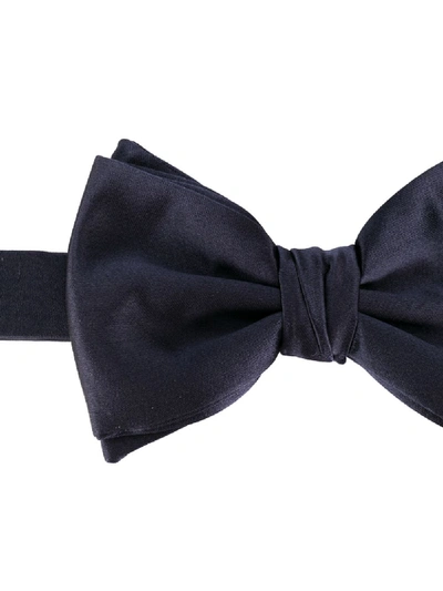 Shop Emporio Armani Silk Bow Tie In Blue