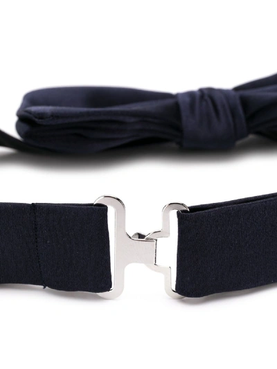 Shop Emporio Armani Silk Bow Tie In Blue