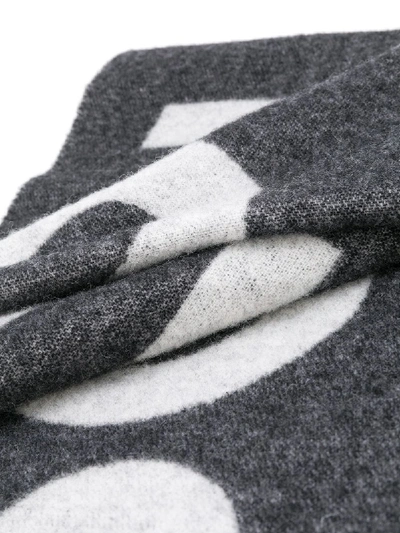 Shop Acne Studios Logo Wool Scarf In Black