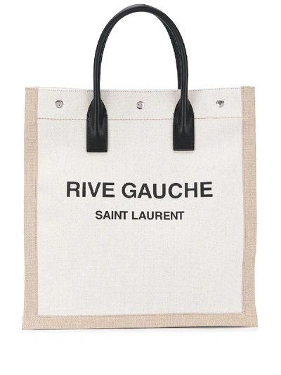 Shop Saint Laurent Rive Gauche Shopping Bag In White