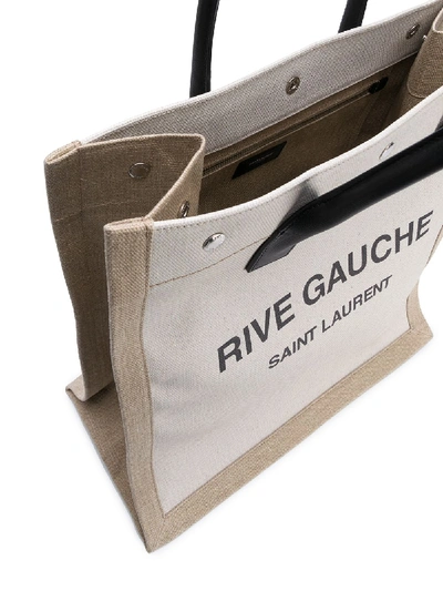 Shop Saint Laurent Rive Gauche Shopping Bag In White