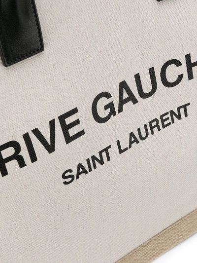 Shop Saint Laurent Rive Gauche Shopping Bag In White