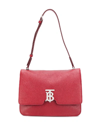 Shop Burberry Alice Leather Crossbody Bag In Red