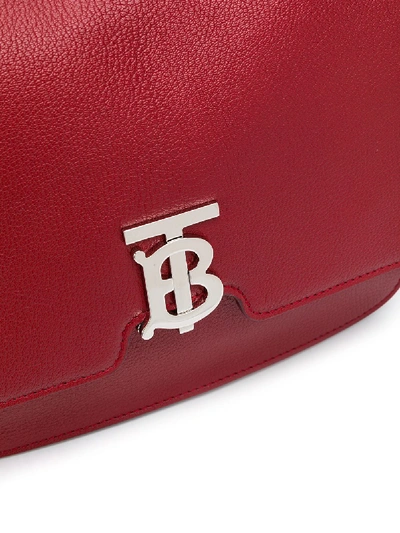 Shop Burberry Alice Leather Crossbody Bag In Red
