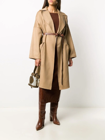 Shop Burberry Cashmere Coat In Brown