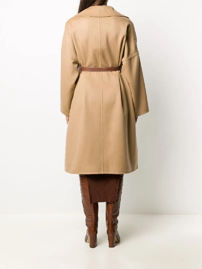 Shop Burberry Cashmere Coat In Brown