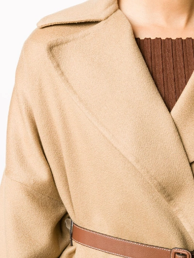 Shop Burberry Cashmere Coat In Brown