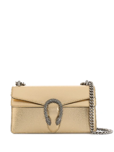 Shop Gucci Dionysus Leather Shoulder Bag In Gold