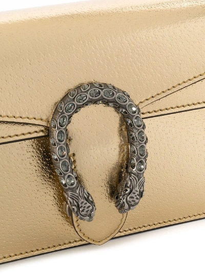 Shop Gucci Dionysus Leather Shoulder Bag In Gold
