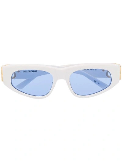 Shop Balenciaga Dynasty D-fram Sunglasses In White