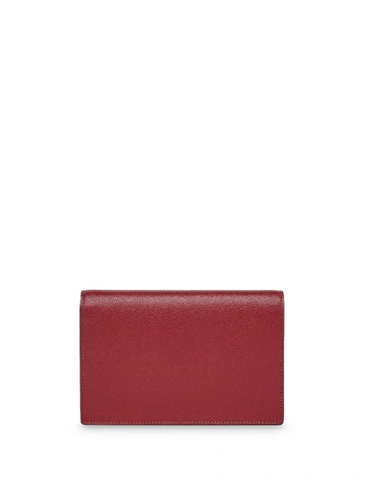 Shop Fendi Leather Wallet On Chain In Red