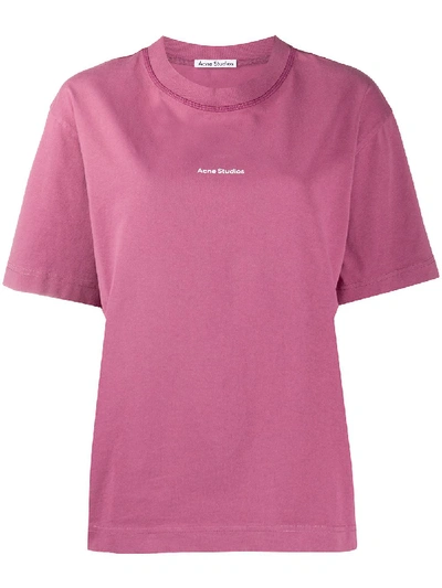 Shop Acne Studios Cotton T-shirt In Violet