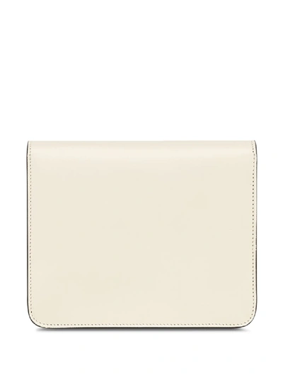 Shop Fendi Fab Leather Crossbody Bag In White