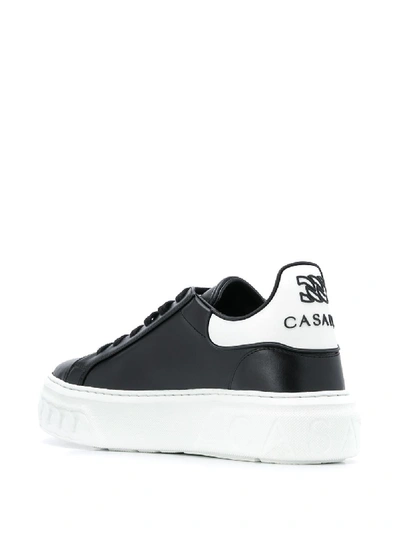 Shop Casadei Leather Sneakers In Black