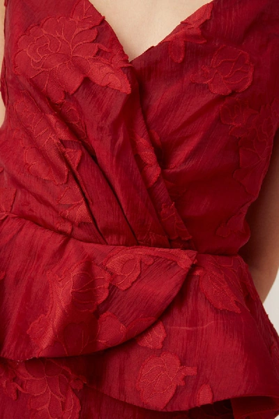 Shop Keepsake Offset Midi Dress In Rouge