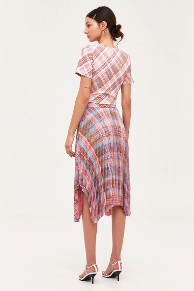 Shop C/meo Collective Different Story Short Sleeve Top In Pink Tartan