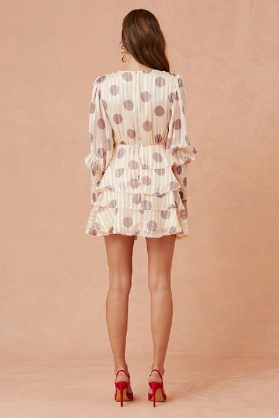 Shop Keepsake Oblivion Long Sleeve Mini Dress In Cream Spot