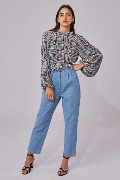 Shop C/meo Collective Stealing Sunshine Top In Black Check