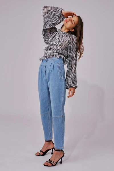Shop C/meo Collective Stealing Sunshine Top In Black Check