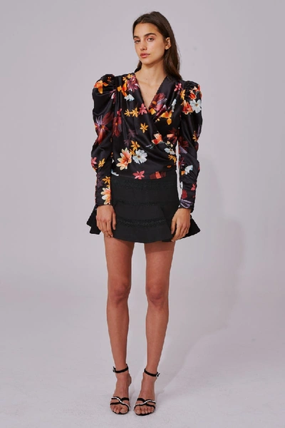 Shop C/meo Collective Obsessions Top In Black Floral