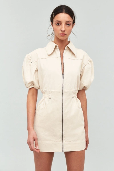 Shop C/meo Collective Peripheral Short Sleeve Dress In Chalk