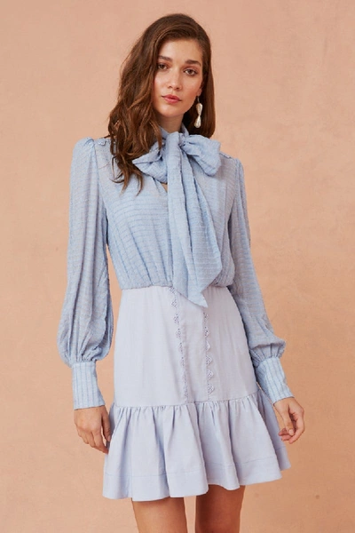 Shop Keepsake New Look Long Sleeve Mini Dress In Sky