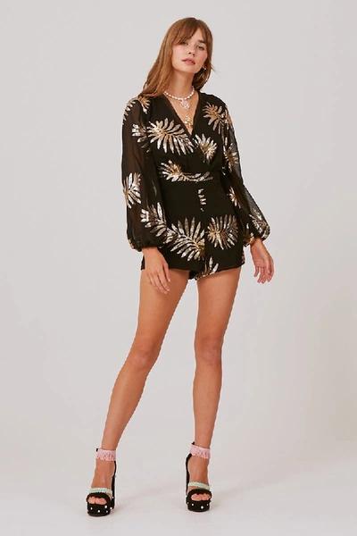 Shop Finders Keepers Glimmer Playsuit In Black W Gold