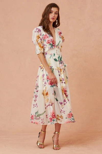 Shop Keepsake About Us Midi Dress In Creme Botanic Floral