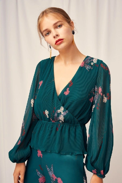 Shop Keepsake Night Fall Top In Emerald Floral